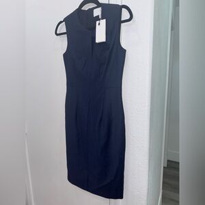 Hugo Boss Elegant Navy Blue Sleeveless Dress - SIZE 0P